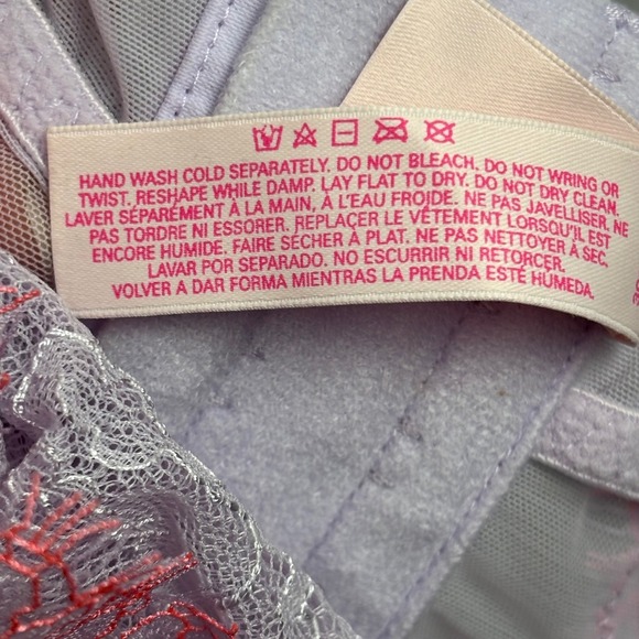 Victoria's Secret Lavender Pink Lace Corset Bustier Bra‎ Top 34A - Picture 8 of 9